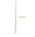 Cotton Swabs with Wooden Sticks/Double Tipped Natural Bamboo Cotton Buds 900pcs - Image 4