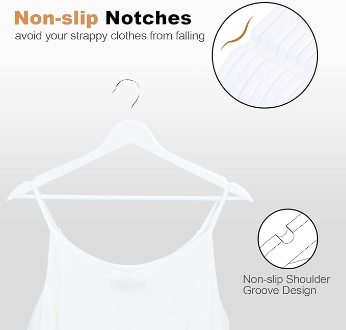 ELONG HOME Wooden Hangers 30 Pack, Wood Hangers - Image 2