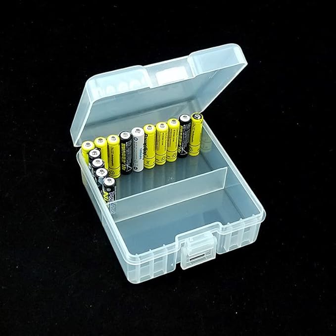 Fielect 24 x AA Battery Storage Case Holder Organizer Box Transparent - Image 2