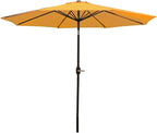 Sunnydaze Outdoor Patio Umbrella - Polyester Table Market Umbrella with Push-Button Tilt and Crank - 8 Sturdy Ribs - Gold - 9ft - Image 10