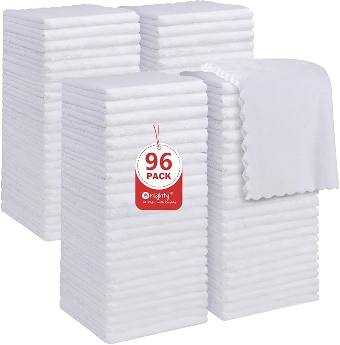 Orighty Washcloths 96 Pack, Ultra Soft Face Cloths 12 x 12 inch, Absorbent & by AllRightinOrighty