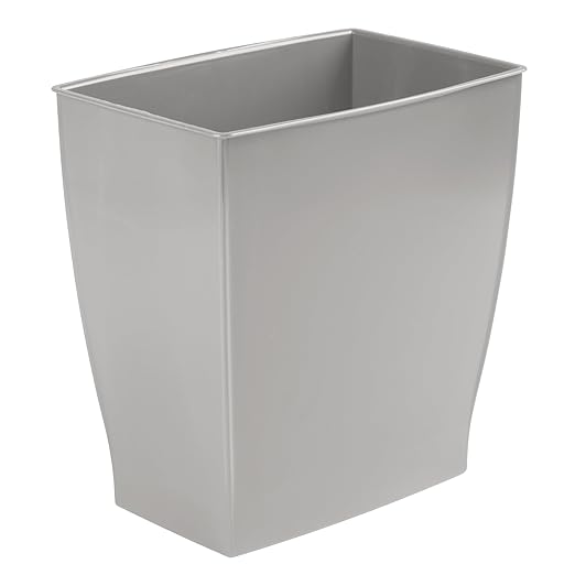 iDesign Small Plastic Bathroom Trash Can, Slim Rectangle Garbage Bin - Image 9