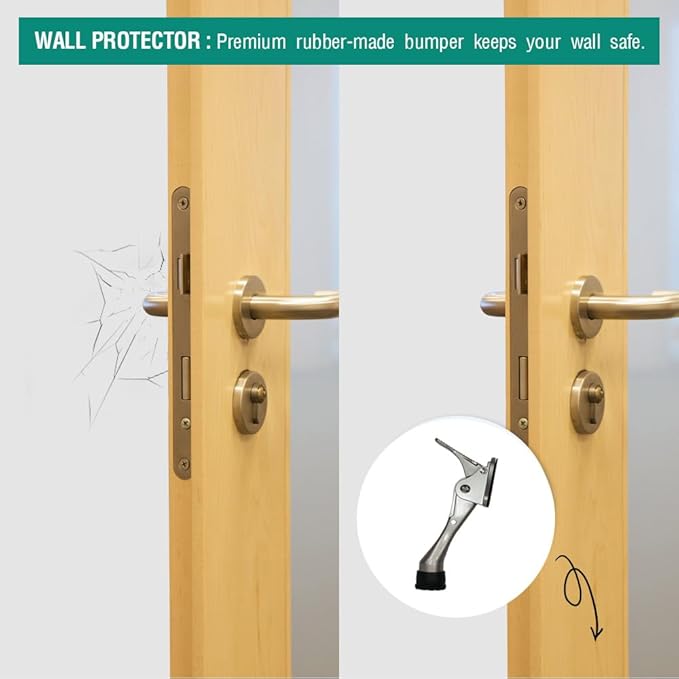 One Touch Kickdown Door Stopper, Door Holder, Heavy Duty Door Stops, Bottom of - Image 2