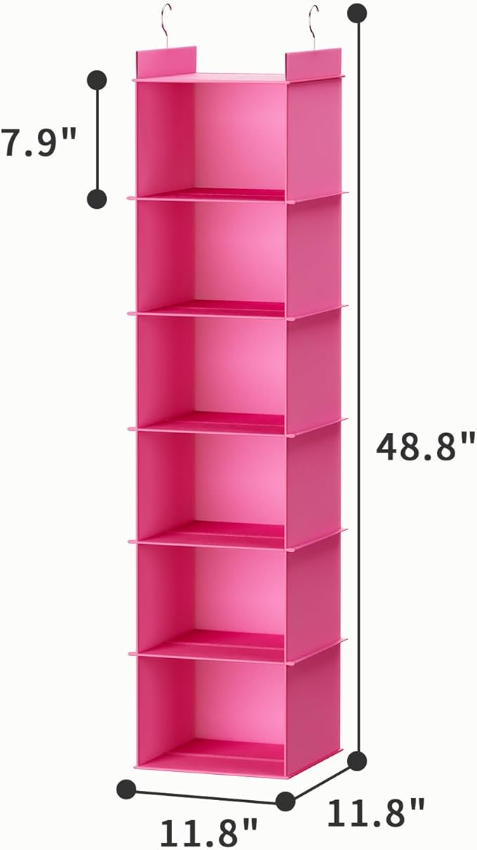 YOUDENOVA Hanging Closet Organizer, 6-Shelf Closet Hanging Shelves - Image 3