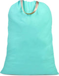 Cotton Canvas Laundry Bag with Handles & Drawstring Straps, Heavy Duty Extra by SANFERGE