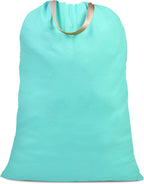 Cotton Canvas Laundry Bag with Handles & Drawstring Straps, Heavy Duty Extra by SANFERGE