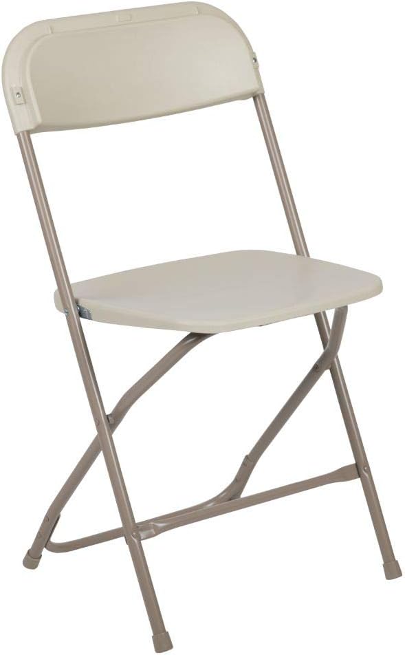 Flash Furniture Hercules™ Series Plastic Folding Chair - Beige - 2 Pack 650LB Weight Capacity Comfortable Event Chair-Lightweight Folding Chair by FlashFurniture
