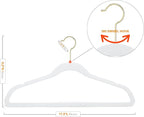 Korpai 50 Pack White Velvet Hangers, Coat Hanger Non Slip, Heavy-Duty, Space - Image 2