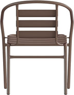 Flash Furniture Lila Metal Restaurant Stack Chairs with Metal Slats, Set of 4, Bronze - Image 5