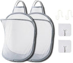Mesh Collapsible Small Wall Laundry Baskets，Hanging Laundry Hamper，for Hotel by HHSSALIN