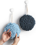 Sophie & Panda Fuzzy Ball Towel Light and Dark Blue by SophiePanda