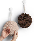 Sophie & Panda Fuzzy Ball Towel Creamy and Brown by SophiePanda