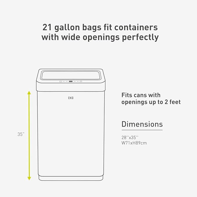 EKO 21 Gallon / 50-90 Liter, Extra-Strong Unscented Garbage Bags, Easy-Dispense - Image 7