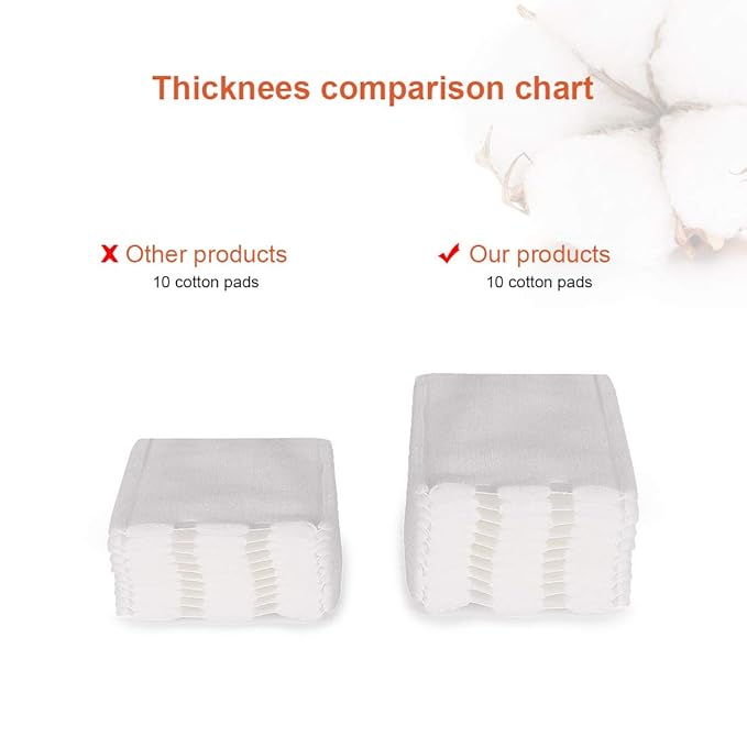 Cotton Pads, Facial Lip & Eye Makeup Remover Pads, 100% Pure Cotton Effective - Image 6