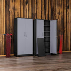 Yizosh Metal Garage Storage Cabinet with 2 Doors and 5 Adjustable Shelves - 71" Steel Lockable File Cabinet,Locking Tool Cabinets for Office,Home,Garage,Gym,School (Gray Black) - Image 5