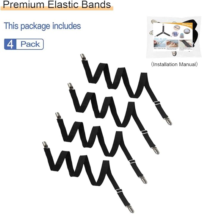 4Pcs Adjustable Crisscross Fitted Sheet Band Straps Grippers Suspenders - Image 7
