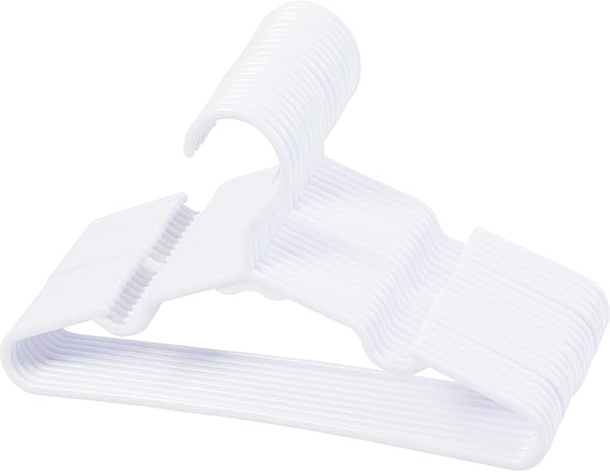 20-Piece White Baby Nursery Closet Hangers, Non-Slip Laundry Infant Pant Hanger by VIIBASE