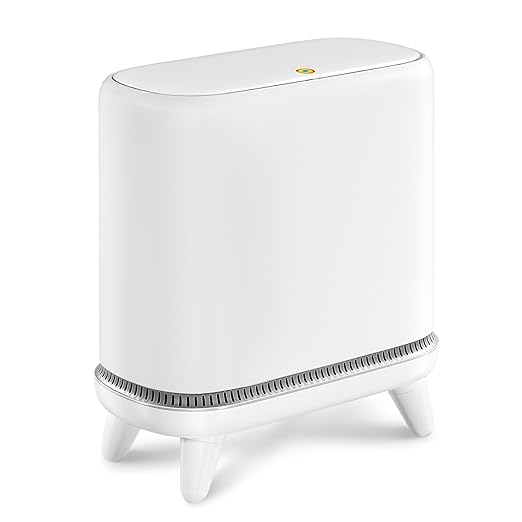 Bathroom Trash Can with Lid, Vacuum Adsorption Small Garbage Can 3.2 Gallon by JUDRDO