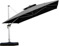 PURPLE LEAF 11 Feet Double Top Deluxe Square Patio Umbrella Offset Hanging Umbrella Outdoor Market Umbrella Garden Umbrella, Black by PURPLELEAF