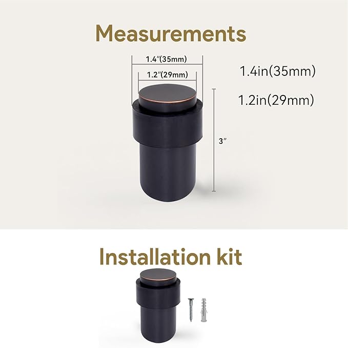 KHTUMEWARE 10 Pack 3 in Floor Door Stopper, Oil Rubbed Bronze Door Stop - Image 2