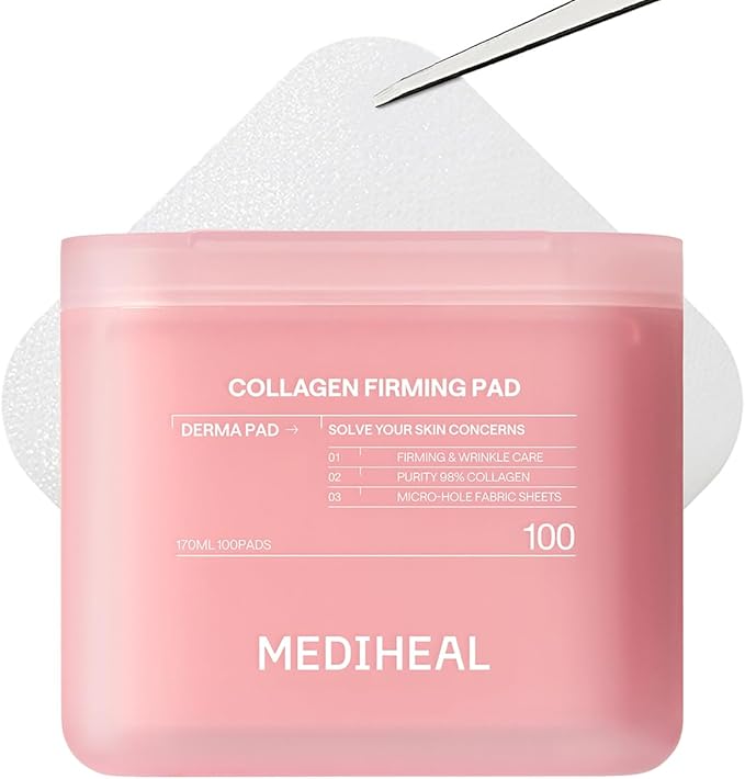 MEDIHEAL Toner Pads Skin Firming- Contains 98% Low-Molecular Collagen by MEDIHEAL