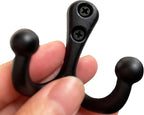 5 Pack Coat Hooks Wall Mounted Black Rustic Jacket Hooks Heavy Duty Double - Image 4