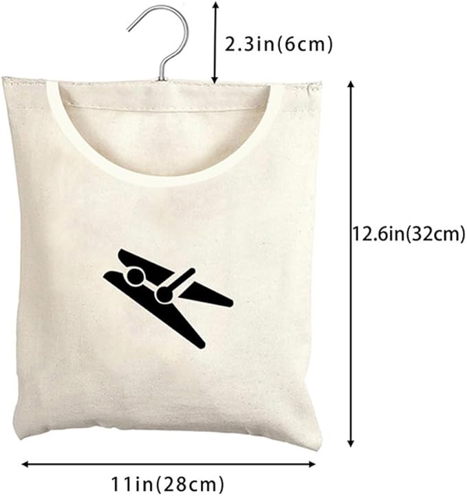 Laundry Clothespin Bag, 12 x 11 in Hang on Line Clothes Pin Hanging Bag Hanging - Image 2
