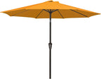 MEWAY 9ft Patio Umbrella Outdoor Table Umbrellas with Push Tilt and Crank, Market Umbrella 8 Sturdy Ribs for Deck, Garden, Pool and Backyard, Bright Orange by MEWAY