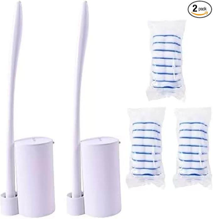 Disposable Toilet Brush Holder Set Toilet Wand Toilet Cleaner Scrubber by TopoBear