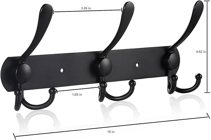 Coat Rack Wall Mounted, 3 Tri Stainless Steel Coat Hook - Image 2