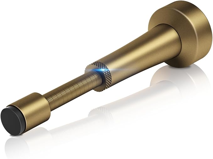 Adjustable Door Stoppers for Bottom of Door, 3.07-4.45 in Aluminum Bronze Door by brieieziy