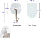 15 Clear Small Wall Hooks with 20 Strips - Image 3