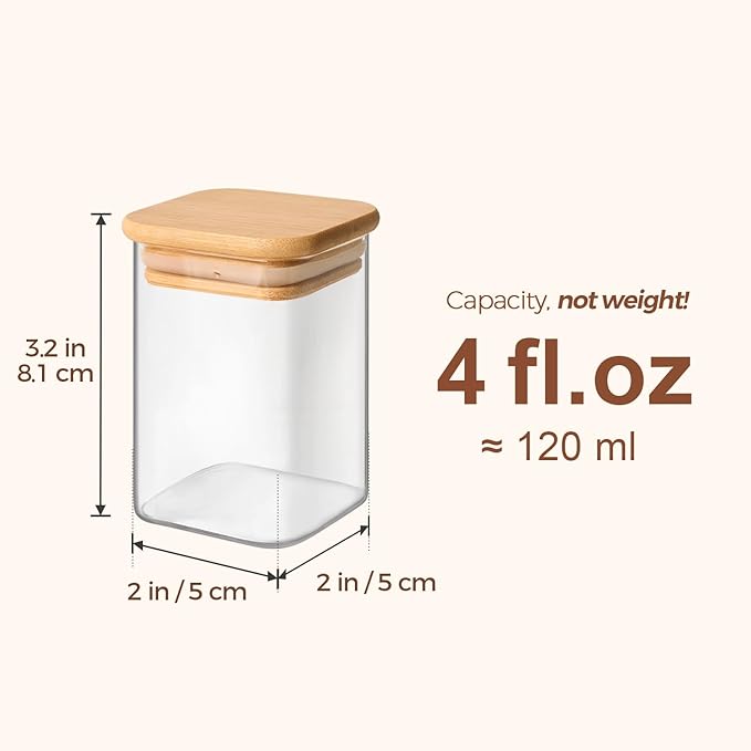 ComSaf Spice Jars with Label 4oz 16 Pack, Glass Spice Jars with Bamboo Lid - Image 2