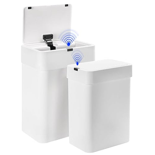 2 Pack Bathroom Trash Can with Lid by SYNCVIBE