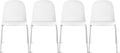 2xhome Modern Stackable Armless Dining Chair | Plastic Shell Seat with Metal Legs | Indoor or Outdoor Use | Home Kitchen Patio (4, White, No Padding) by 2xhome