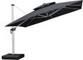 PURPLE LEAF 12 Feet Double Top Deluxe Square Patio Umbrella Offset Hanging Umbrella Cantilever Outdoor Market Garden Umbrella, Grey by PURPLELEAF
