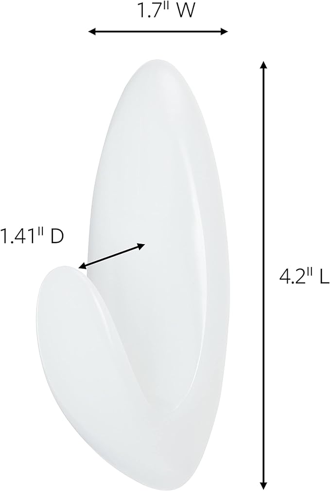 Command Bath Large Towel Hook Value Pack, 3-Large Hooks, 3-Water-Resistant - Image 2