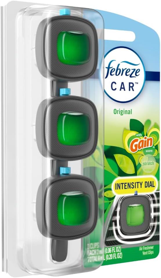 Febreze Car Air Freshener, Odor-Fighting Automotive Vent Clip, Gain Original - Image 10