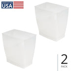 iDesign Small Plastic Bathroom Trash Can, Slim Rectangle Garbage Bin - Image 2