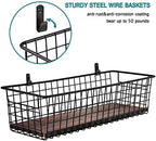 SheeChung 2 Set Portable Metal Farmhouse Wall Decor Storage Organizer Basket Bin - Image 3