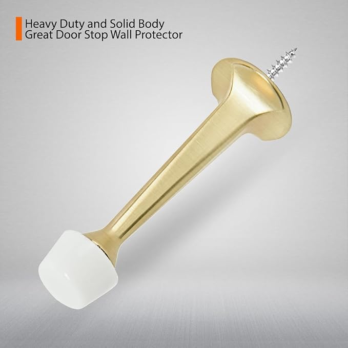 6 Pack Gold Solid Rigid Door Stops - Image 2