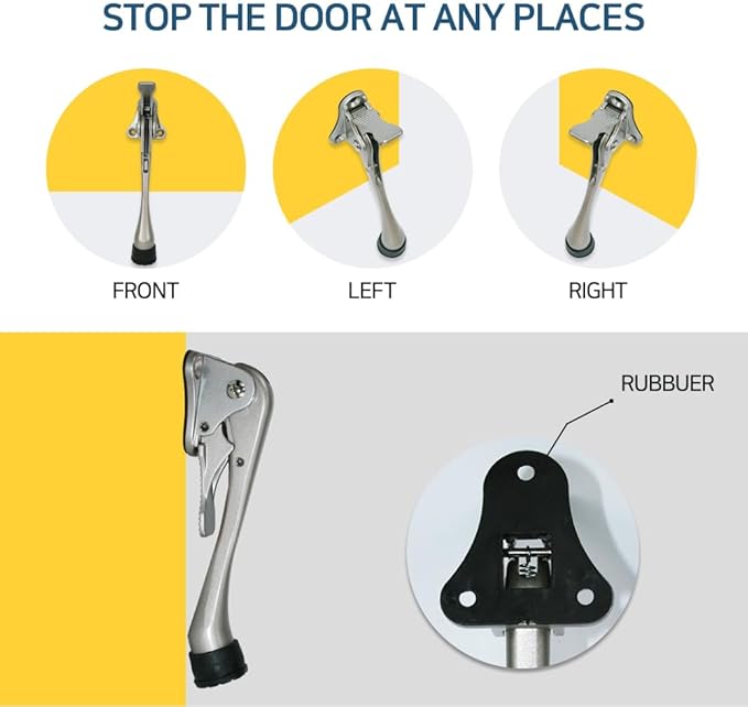 One Touch Kickdown Door Stopper, Door Holder, Heavy Duty Door Stops, Bottom of - Image 2