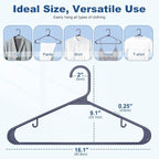 HOUSE DAY Grey Plastic Hangers 60 Pack, Non-Slip Plastic Hanger - Image 2
