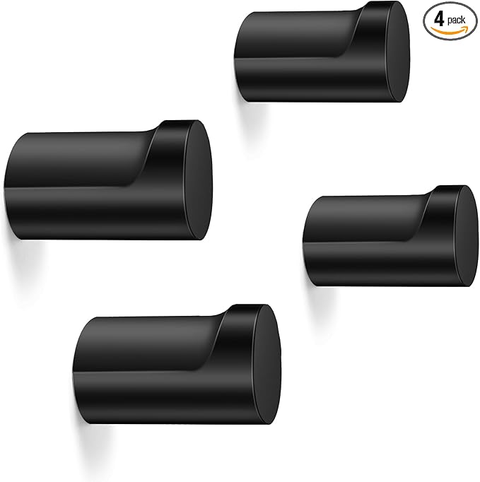 Wood Wall Hooks, 4 Pack Black Decorative Coat Hooks Wall Mounted, Heavy Duty by bsdonte