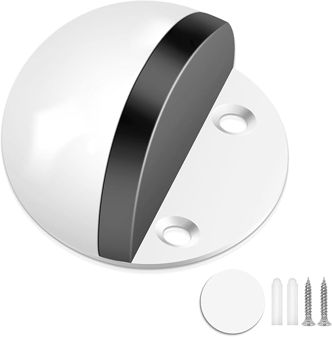 Adhesive Door Stopper No Drill Floor Door Stop Rubber Door Bumper Wall Protector by Gudui