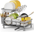 2 Tier Dish Drainer Rack with Drip Tray, Detachable Dish Drying Rack with by StartYourHomeStorageLife