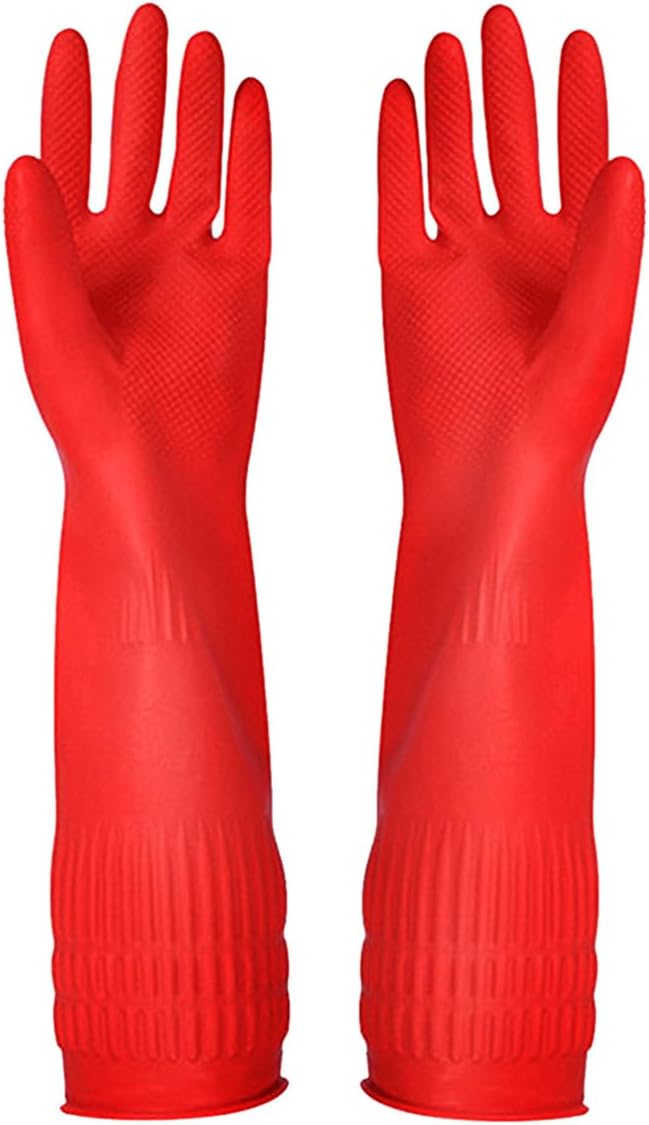 Rubber Cleaning Gloves Kitchen Dishwashing Glove 6-Pairs, Waterproof Reuseable. by YSLON