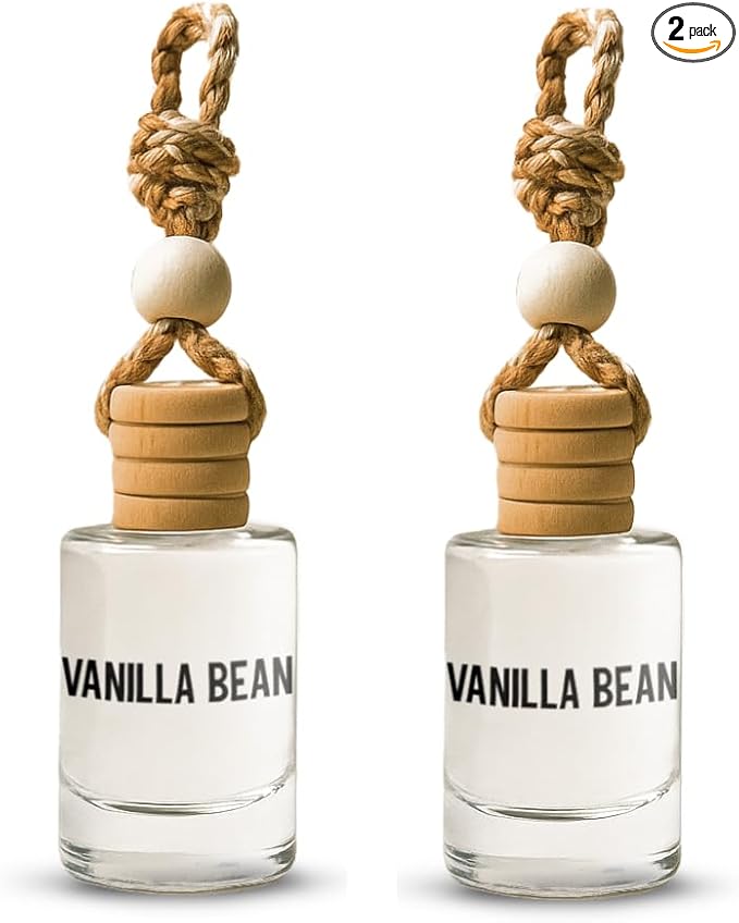Vanilla Bean Hanging Car Air Freshener – Long Lasting Essential Oil Diffuser by Unknown