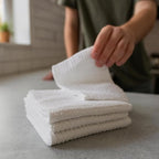 Looperry White Terry Cloth Rags 16"x19" Inches Ribbed - Image 6