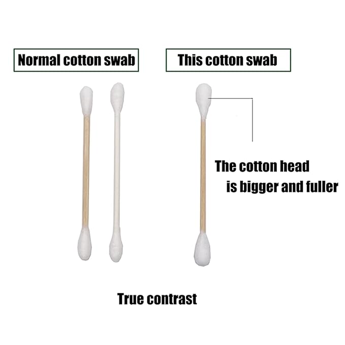 Thick Cotton Swabs, XL Size Natural Bamboo Cotton Buds 3 pack - Image 2